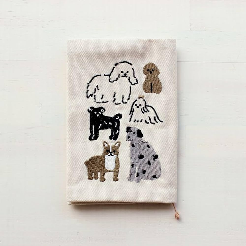 Amazon | 古川紙工 ブックカバー 文庫 刺繍 HONTOWATASHI いぬ